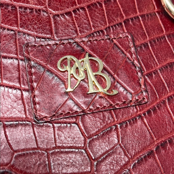 MARCO BUGGIANI CALF HAIR CROC EMBOSSED GENUINE LEATHER BOWLER BAG MADE IN ITALY - Picture 7 of 17